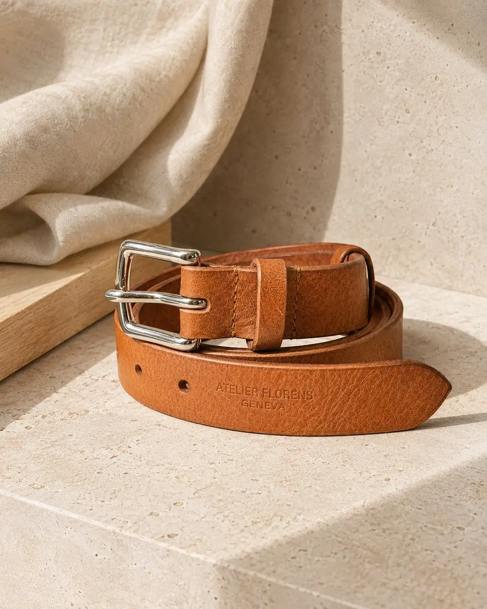 Ceinture Cité en cuir cuir — Atelier Florens Genève