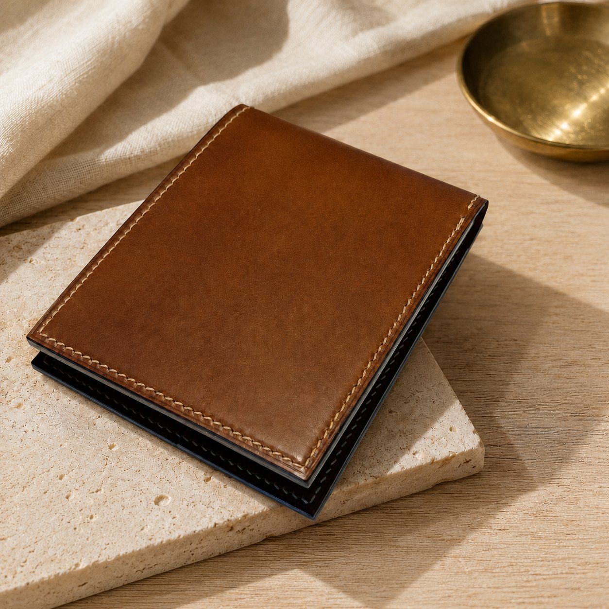 Intérieur du portefeuille rhône en cuir cuir