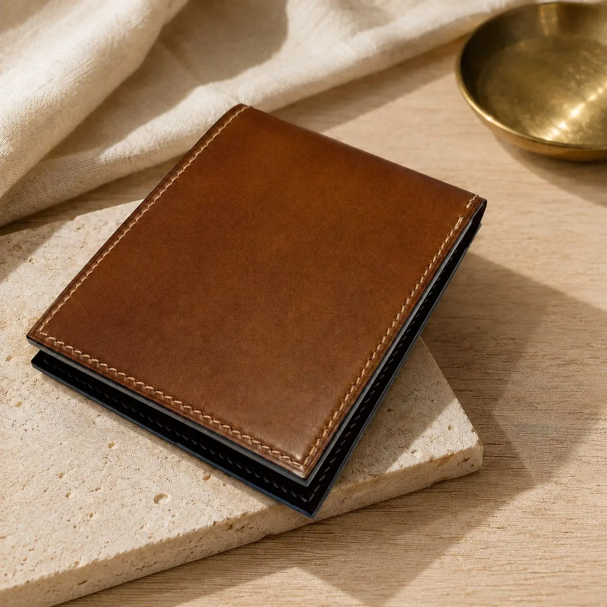 Intérieur du portefeuille rhône en cuir cuir
